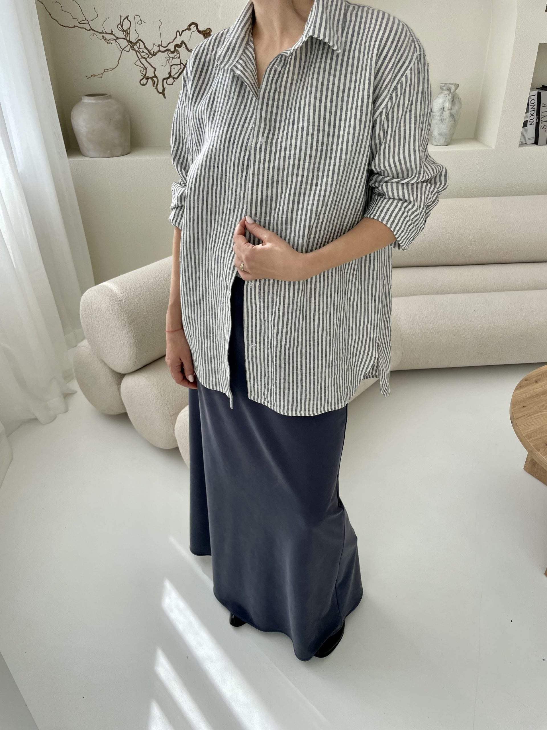 trikotažo sijonas "maxi" mėlynas - Image 5