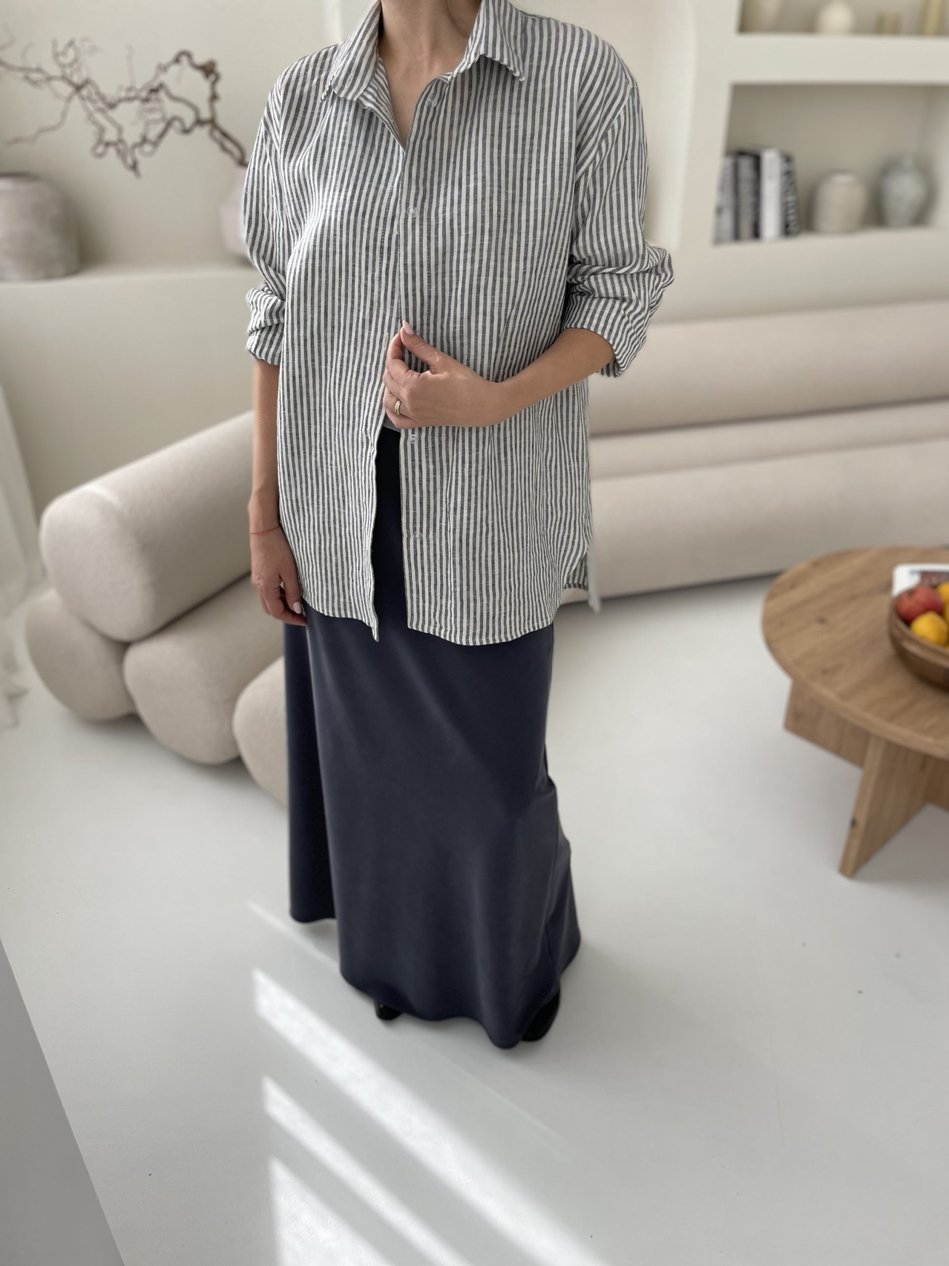 trikotažo sijonas "maxi" mėlynas - Image 2