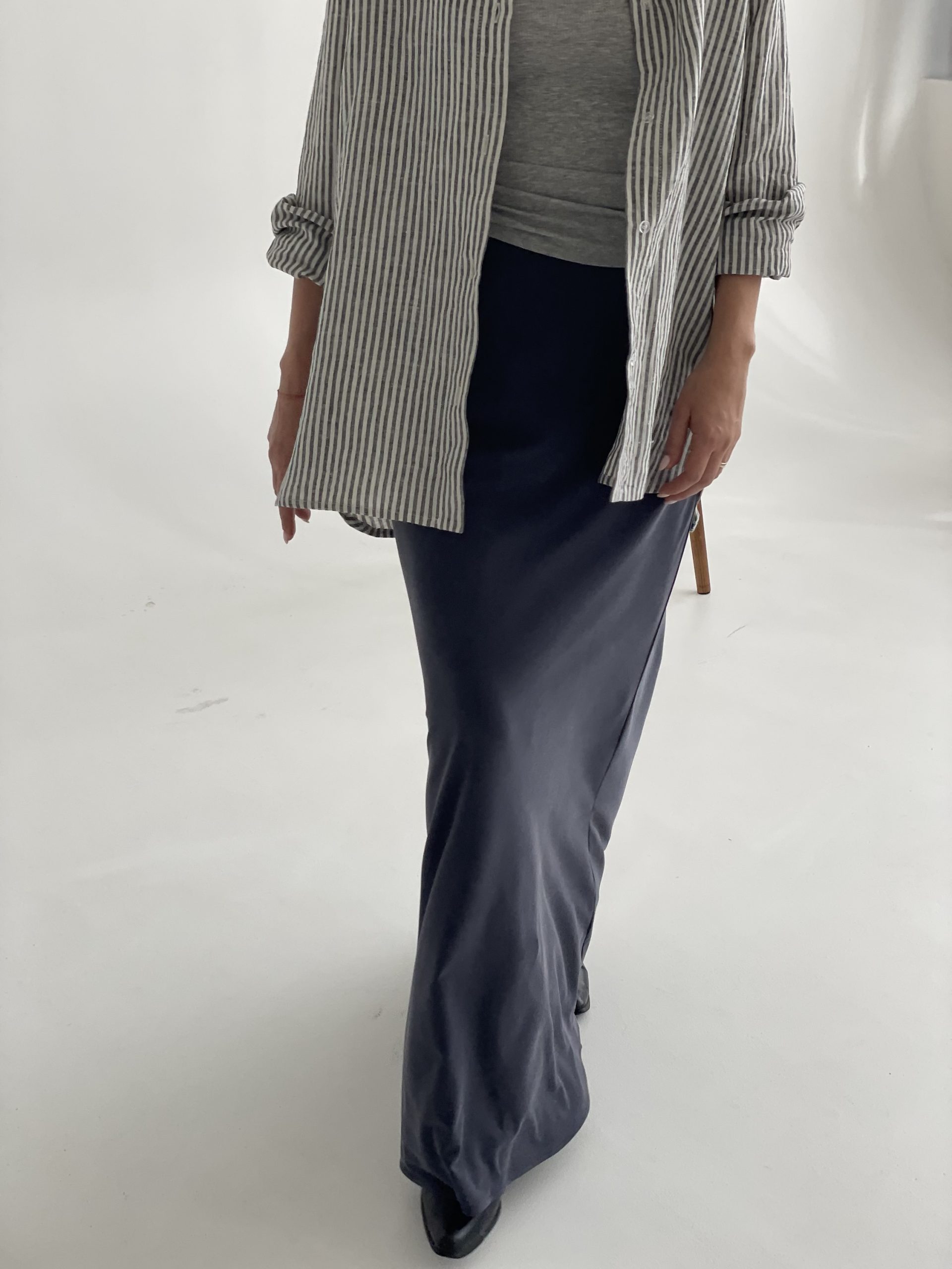 trikotažo sijonas "maxi" mėlynas - Image 4