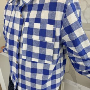 Marškiniai „Goda” languoti Mėlyni