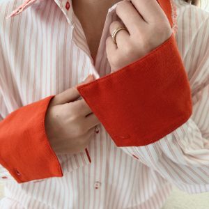 marškiniai „Kreta” oranžinės detalės